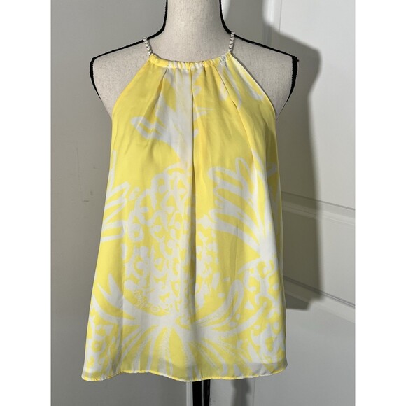 Lilly Pulitzer For Target Yellow Halter Blouse Large EUC - Picture 1 of 6